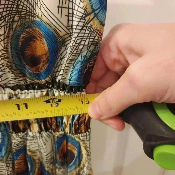 Step in Style Accordion Empire Cut Peacock Dress Size S Maxi Y2K #Z572 - Picture 4 of 5